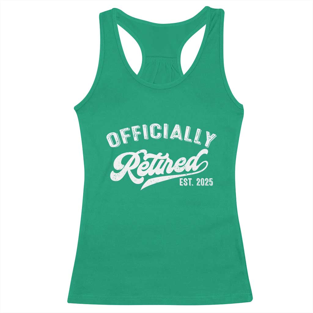 Officially Retired 2025 Racerback Tank Top Vintage Retirement