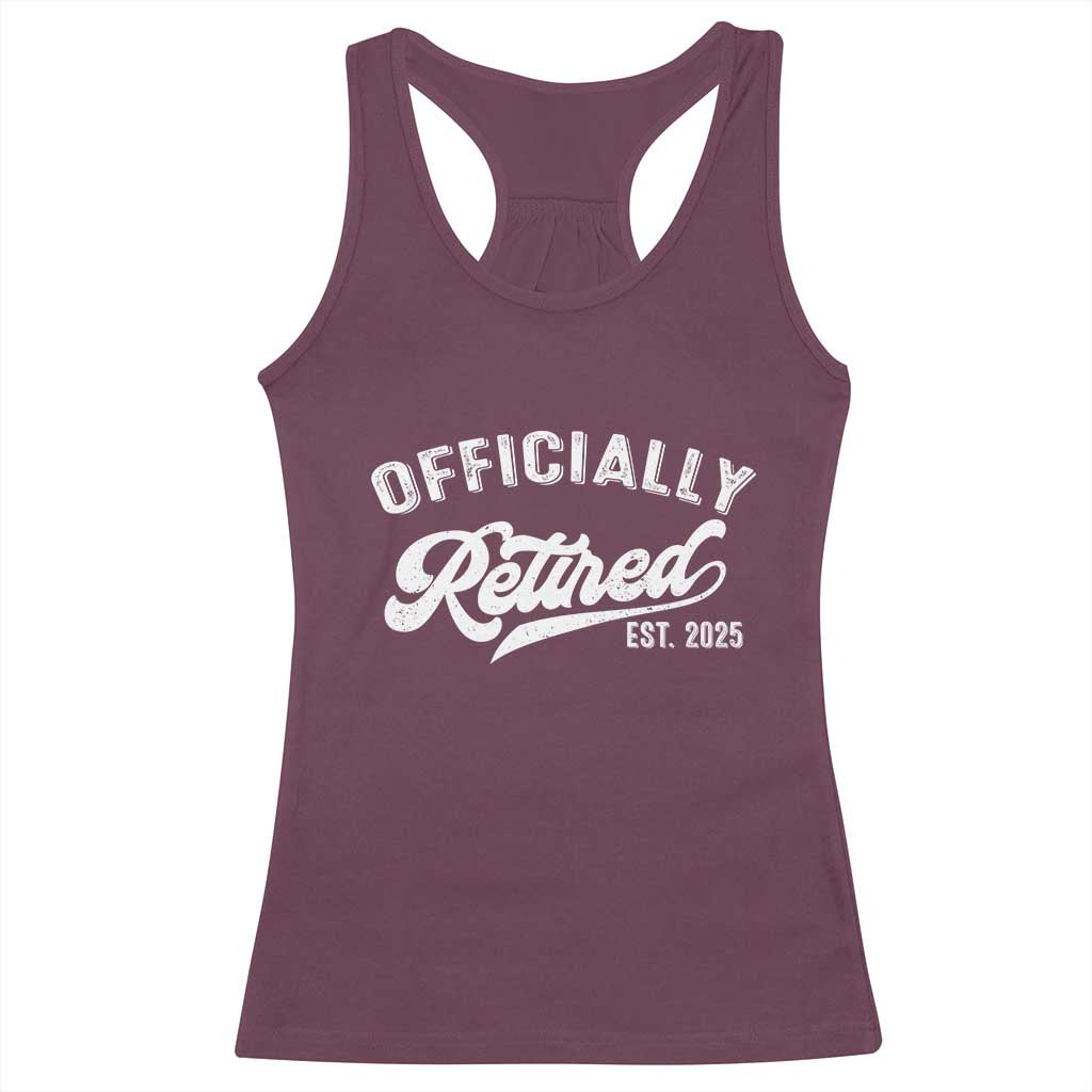 Officially Retired 2025 Racerback Tank Top Vintage Retirement