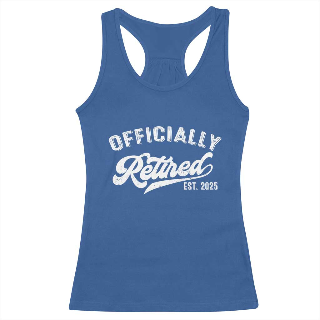 Officially Retired 2025 Racerback Tank Top Vintage Retirement