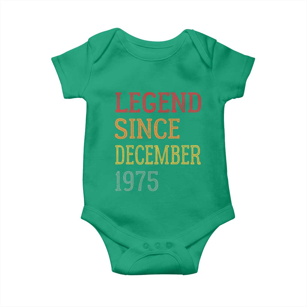 Legend Since December 1975 Baby Onesie Vintage Retro 50th Birthday Gifts - Wonder Print Shop