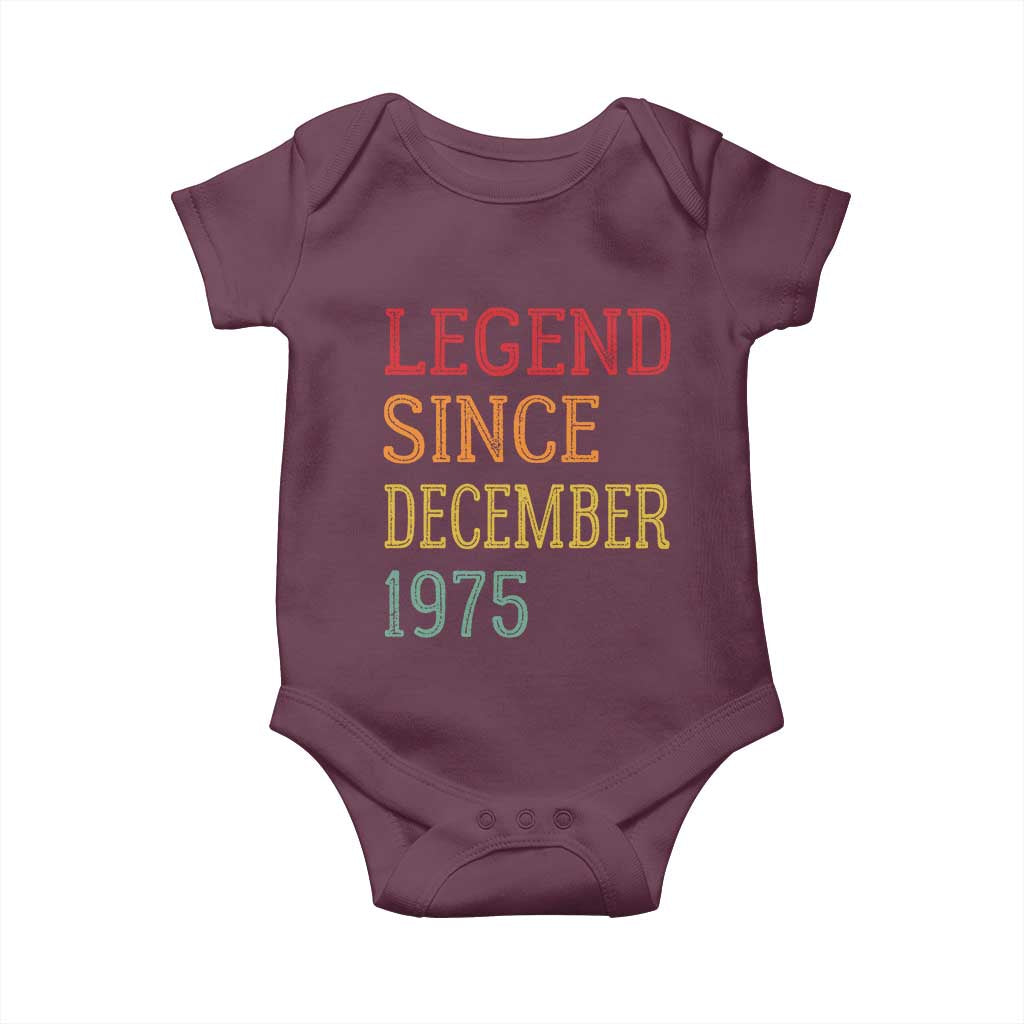 Legend Since December 1975 Baby Onesie Vintage Retro 50th Birthday Gifts - Wonder Print Shop