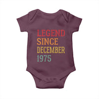Legend Since December 1975 Baby Onesie Vintage Retro 50th Birthday Gifts - Wonder Print Shop