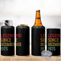 Legend Since December 1975 4 in 1 Can Cooler Tumbler Vintage Retro 50th Birthday Gifts - Wonder Print Shop