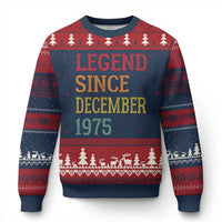Legend Since December 1975 Ugly Christmas Sweater Vintage Retro 50th Birthday Gifts - Wonder Print Shop
