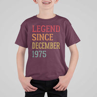 Legend Since December 1975 T Shirt For Kid Vintage Retro 50th Birthday Gifts - Wonder Print Shop
