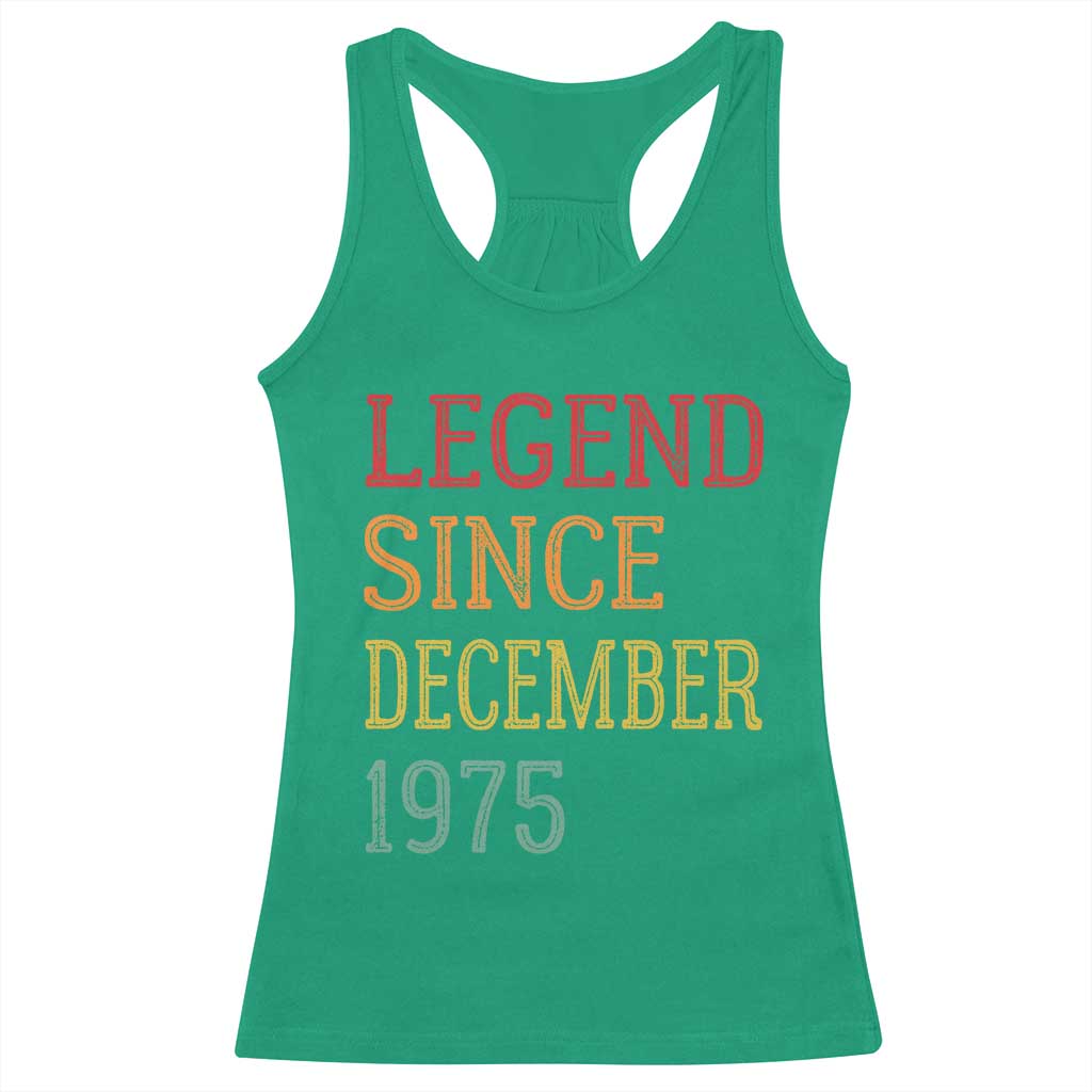 Legend Since December 1975 Racerback Tank Top Vintage Retro 50th Birthday Gifts - Wonder Print Shop