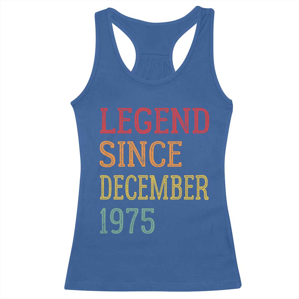Legend Since December 1975 Racerback Tank Top Vintage Retro 50th Birthday Gifts - Wonder Print Shop
