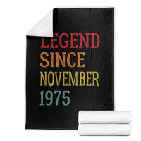 Legend Since November 1975 Throw Blanket Vintage Retro 50th Birthday Gifts - Wonder Print Shop