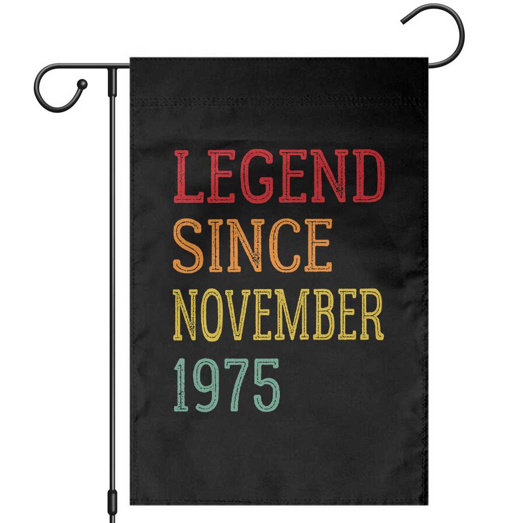 Legend Since November 1975 Garden Flag Vintage Retro 50th Birthday Gifts - Wonder Print Shop