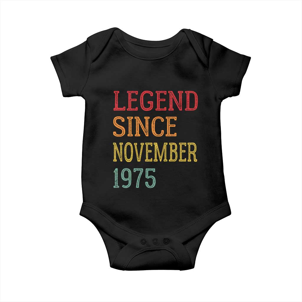 Legend Since November 1975 Baby Onesie Vintage Retro 50th Birthday Gifts - Wonder Print Shop