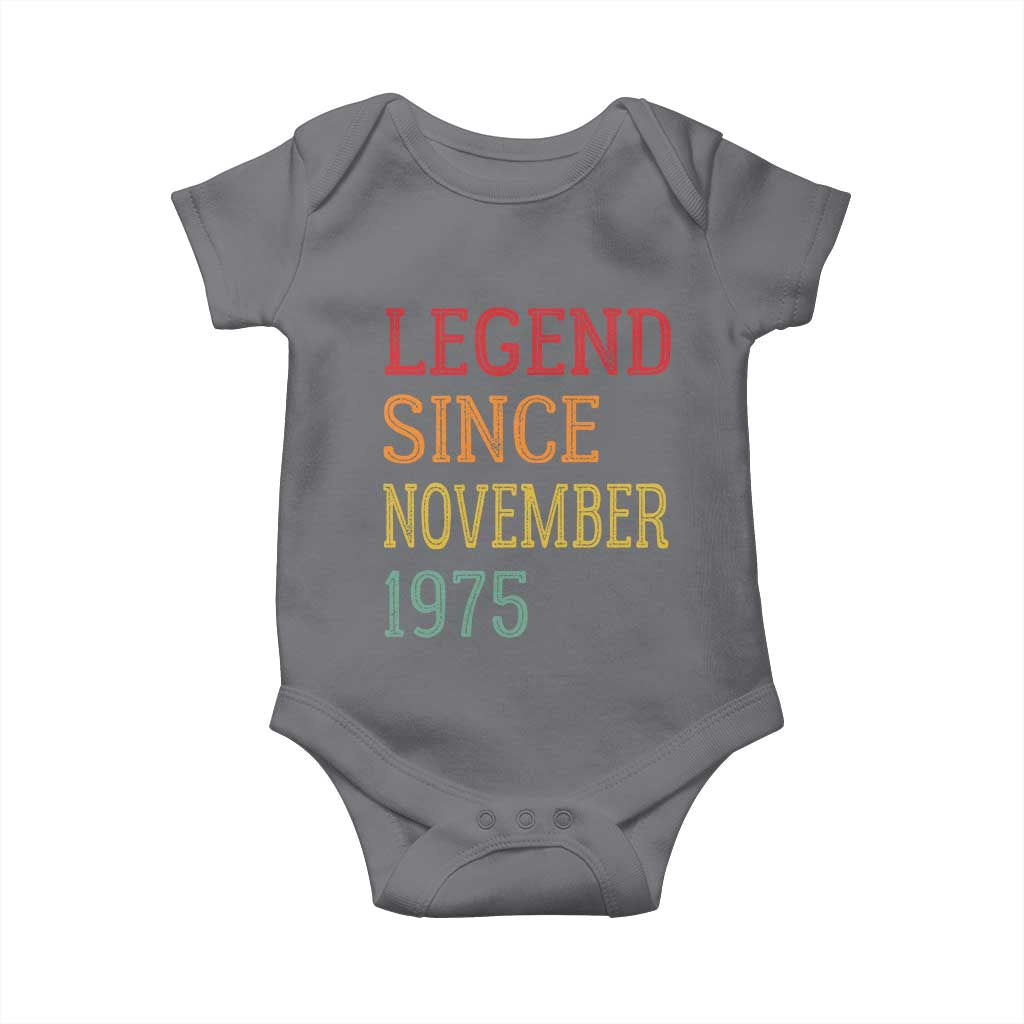 Legend Since November 1975 Baby Onesie Vintage Retro 50th Birthday Gifts - Wonder Print Shop