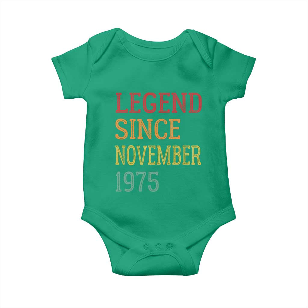 Legend Since November 1975 Baby Onesie Vintage Retro 50th Birthday Gifts - Wonder Print Shop