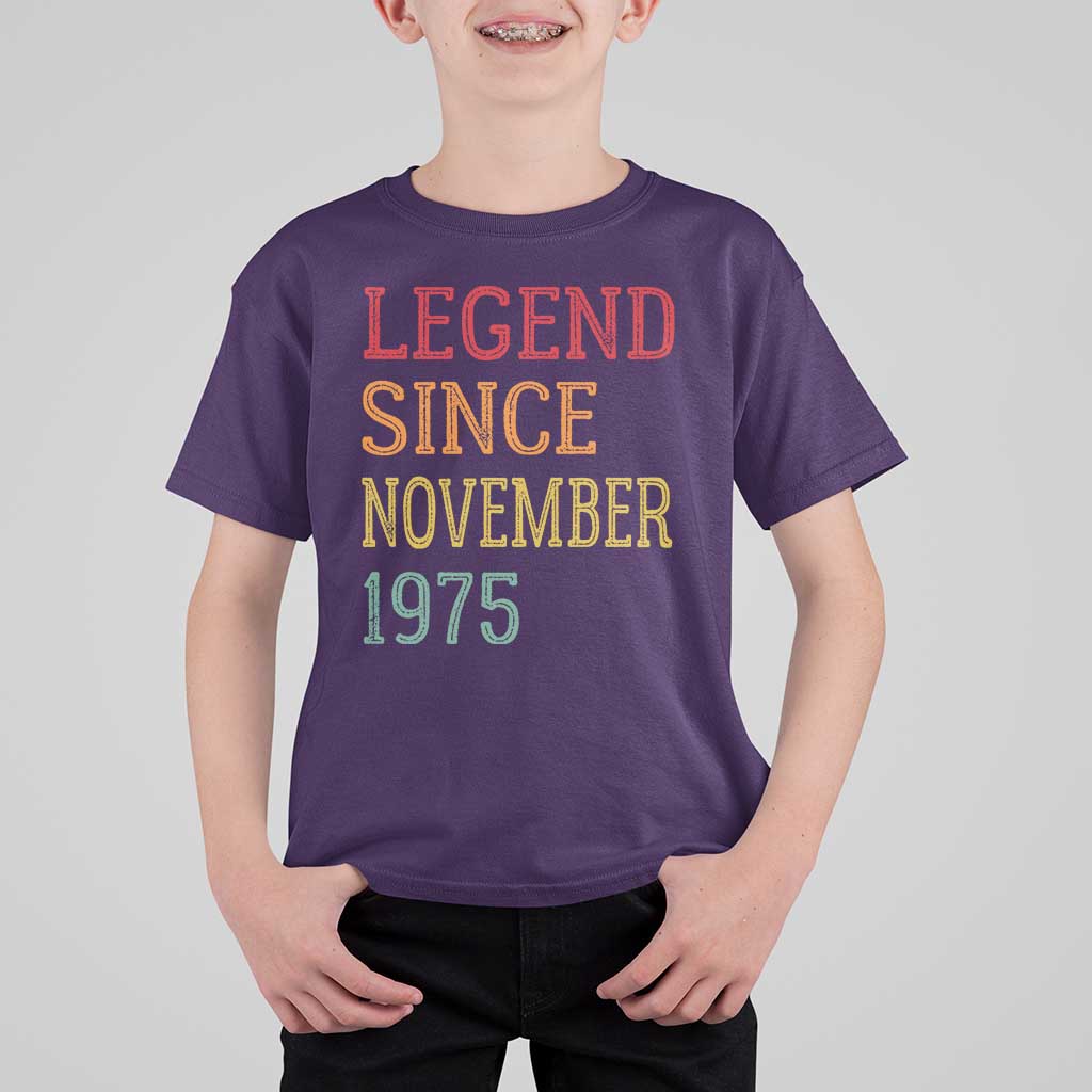 Legend Since November 1975 T Shirt For Kid Vintage Retro 50th Birthday Gifts - Wonder Print Shop