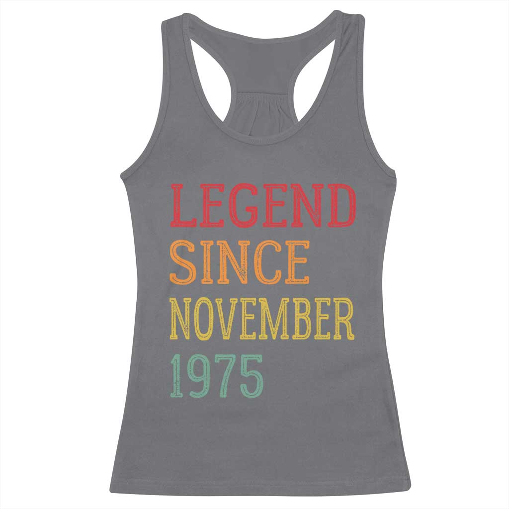 Legend Since November 1975 Racerback Tank Top Vintage Retro 50th Birthday Gifts - Wonder Print Shop