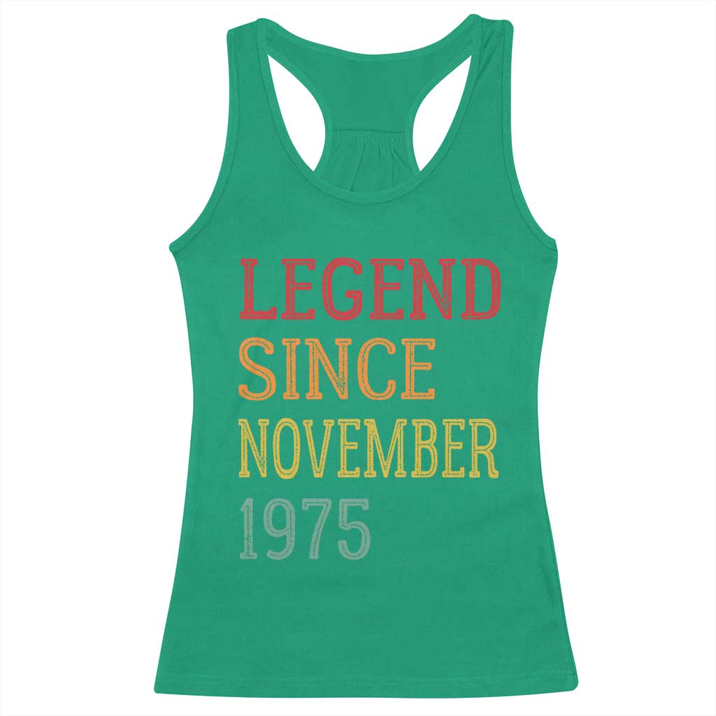 Legend Since November 1975 Racerback Tank Top Vintage Retro 50th Birthday Gifts - Wonder Print Shop