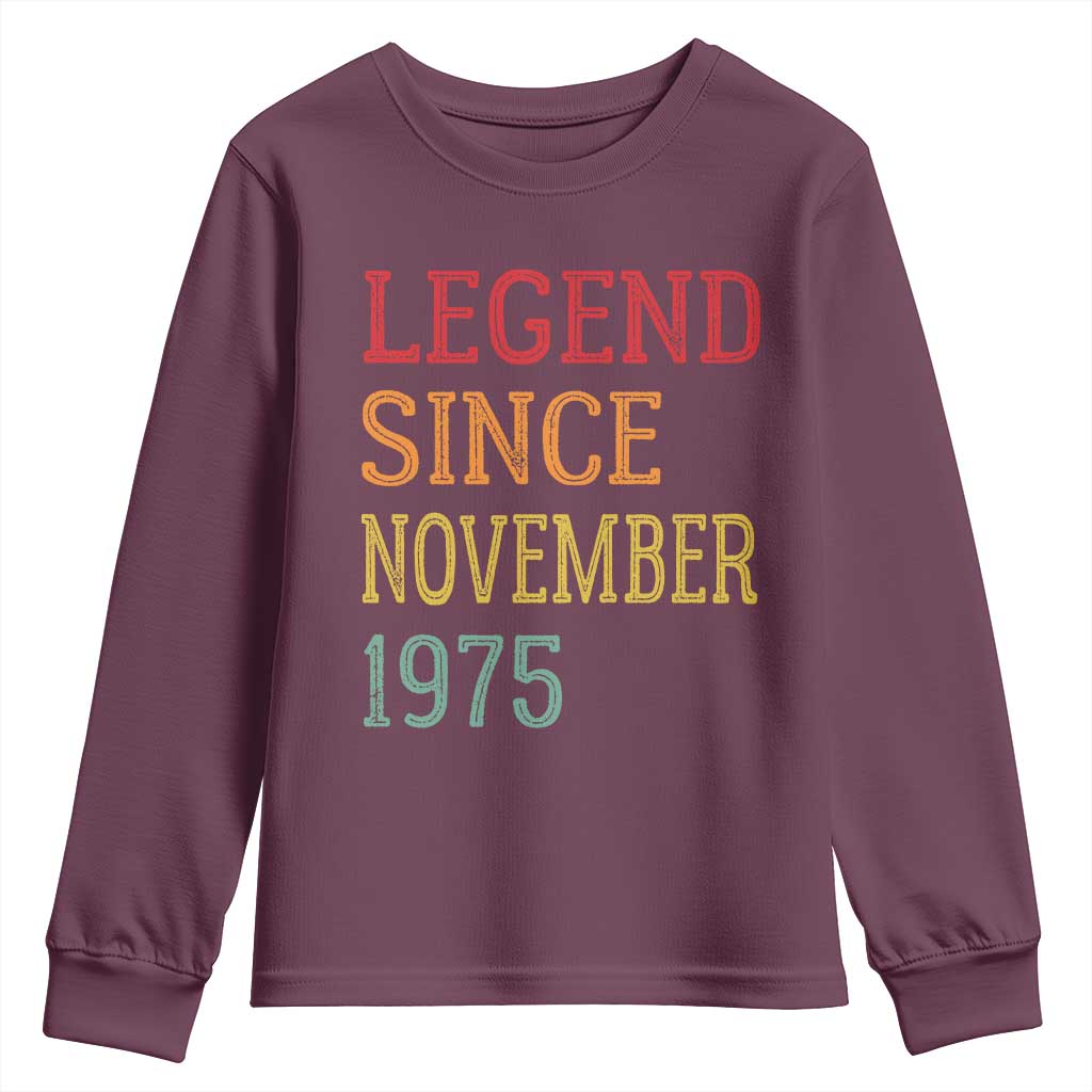 Legend Since November 1975 Youth Sweatshirt Vintage Retro 50th Birthday Gifts - Wonder Print Shop