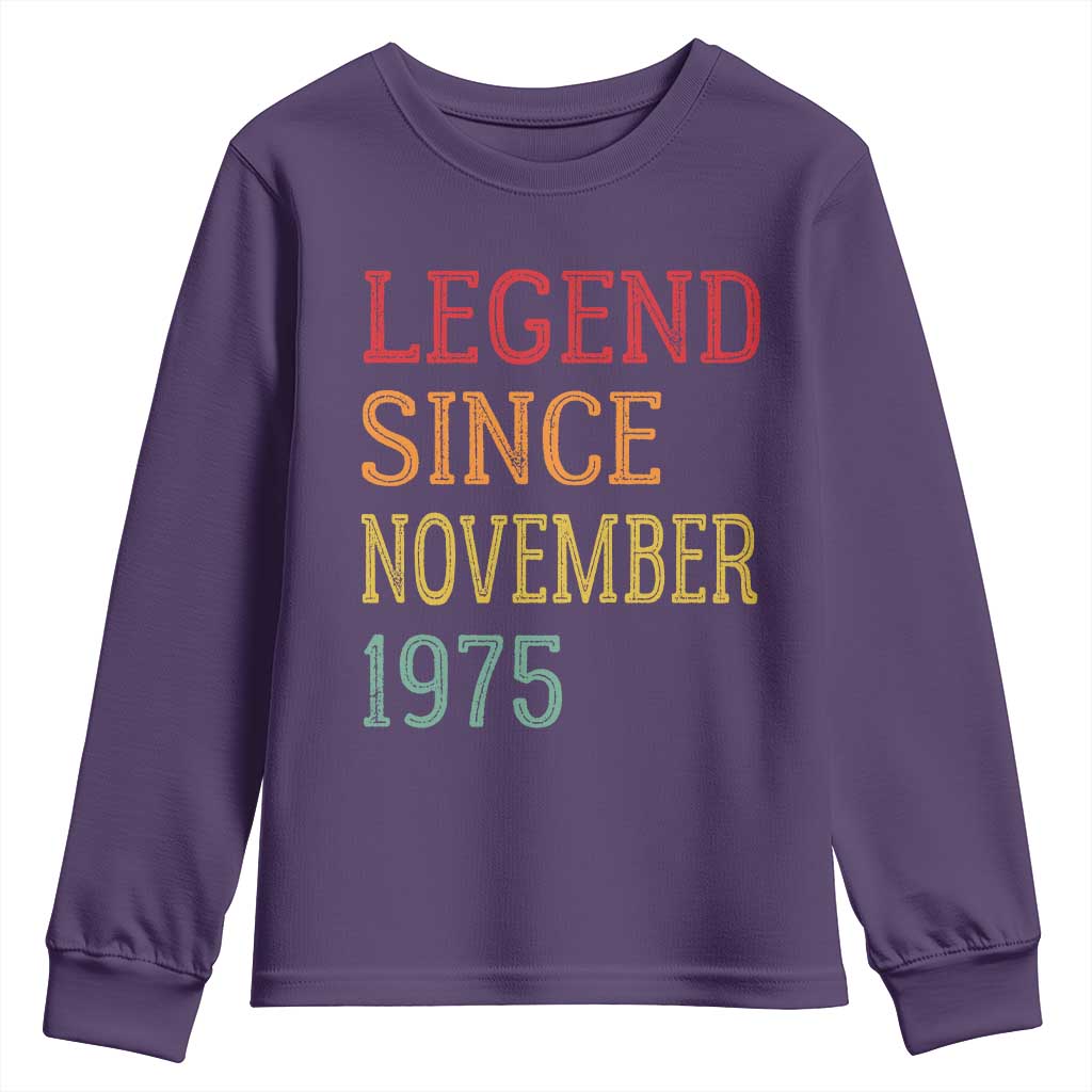 Legend Since November 1975 Youth Sweatshirt Vintage Retro 50th Birthday Gifts - Wonder Print Shop