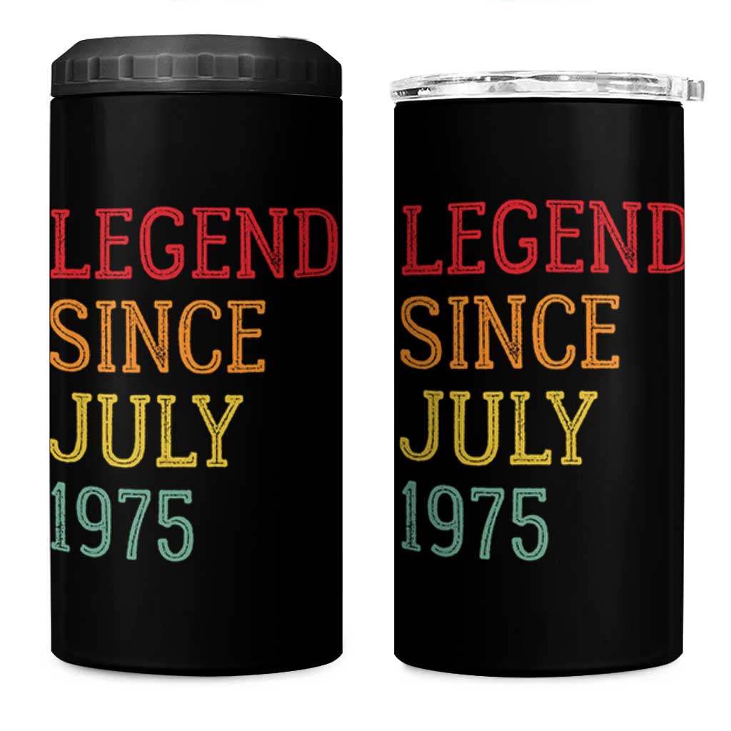 Legend Since July 1975 4 in 1 Can Cooler Tumbler Vintage Retro 50th Birthday Gifts