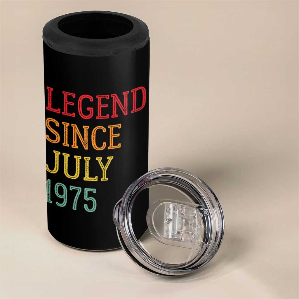 Legend Since July 1975 4 in 1 Can Cooler Tumbler Vintage Retro 50th Birthday Gifts