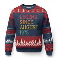Legend Since August 1975 Ugly Christmas Sweater Vintage Retro 50th Birthday Gifts - Wonder Print Shop