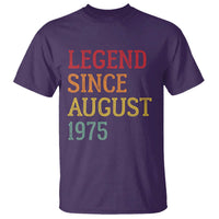 Legend Since August 1975 T Shirt Vintage Retro 50th Birthday Gifts