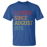 Legend Since August 1975 T Shirt Vintage Retro 50th Birthday Gifts