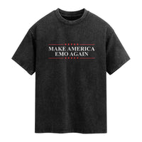 Make America Emo Again Washed Cotton T-Shirt Funny Goth Gothic US
