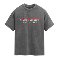 Make America Emo Again Washed Cotton T-Shirt Funny Goth Gothic US