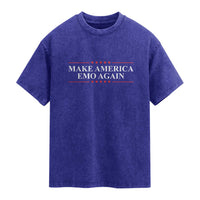 Make America Emo Again Washed Cotton T-Shirt Funny Goth Gothic US