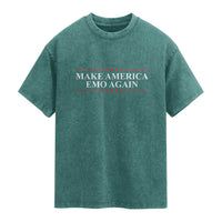 Make America Emo Again Washed Cotton T-Shirt Funny Goth Gothic US