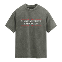 Make America Emo Again Washed Cotton T-Shirt Funny Goth Gothic US