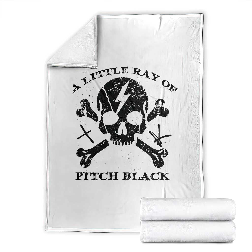 A Little Ray of Pitch Black Throw Blanket Dark Humor Sarcastic Halloween Spooky Skull - Wonder Print Shop