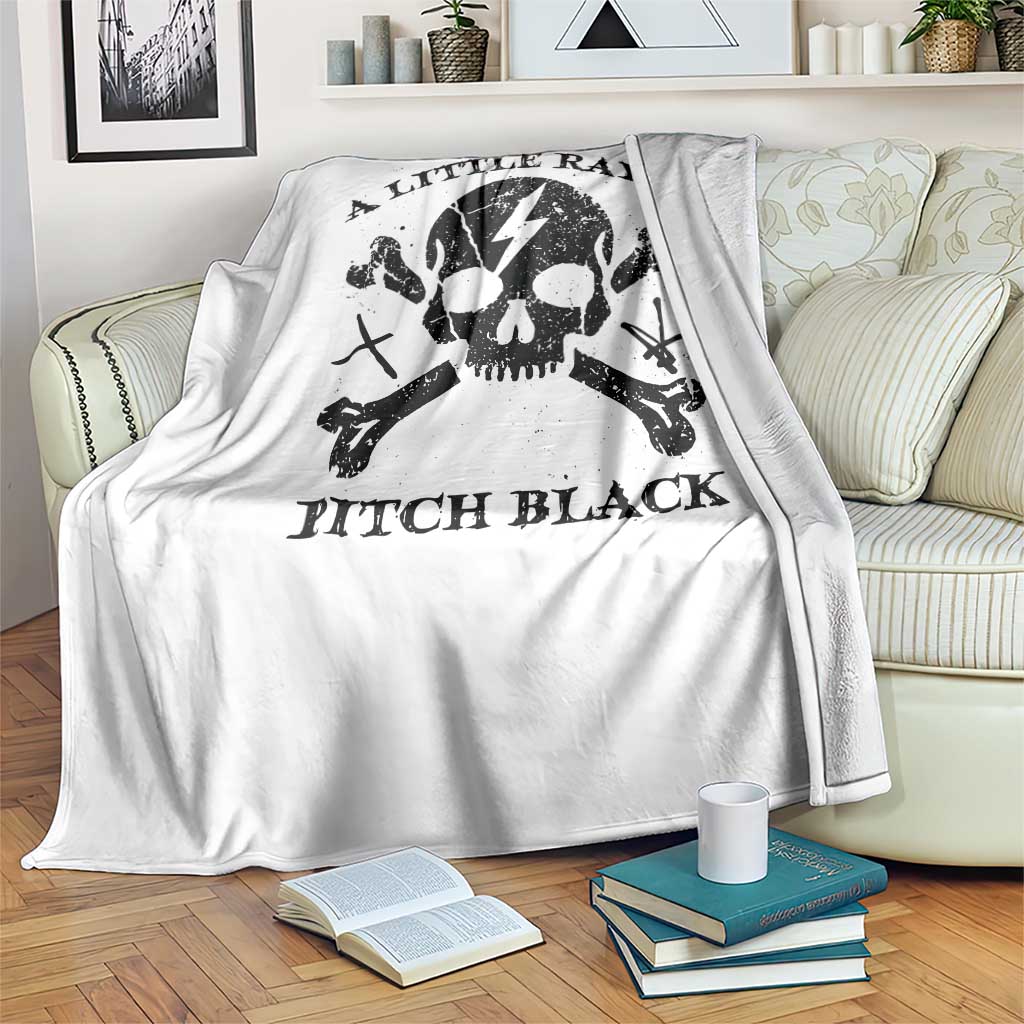 A Little Ray of Pitch Black Throw Blanket Dark Humor Sarcastic Halloween Spooky Skull - Wonder Print Shop
