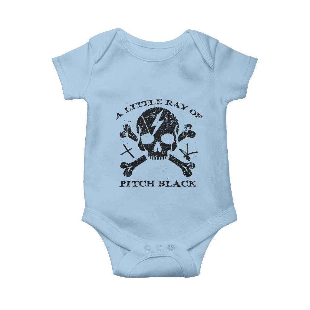 A Little Ray of Pitch Black Baby Onesie Dark Humor Sarcastic Halloween Spooky Skull - Wonder Print Shop