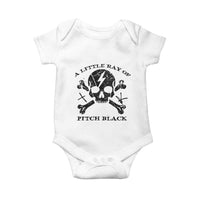 A Little Ray of Pitch Black Baby Onesie Dark Humor Sarcastic Halloween Spooky Skull - Wonder Print Shop