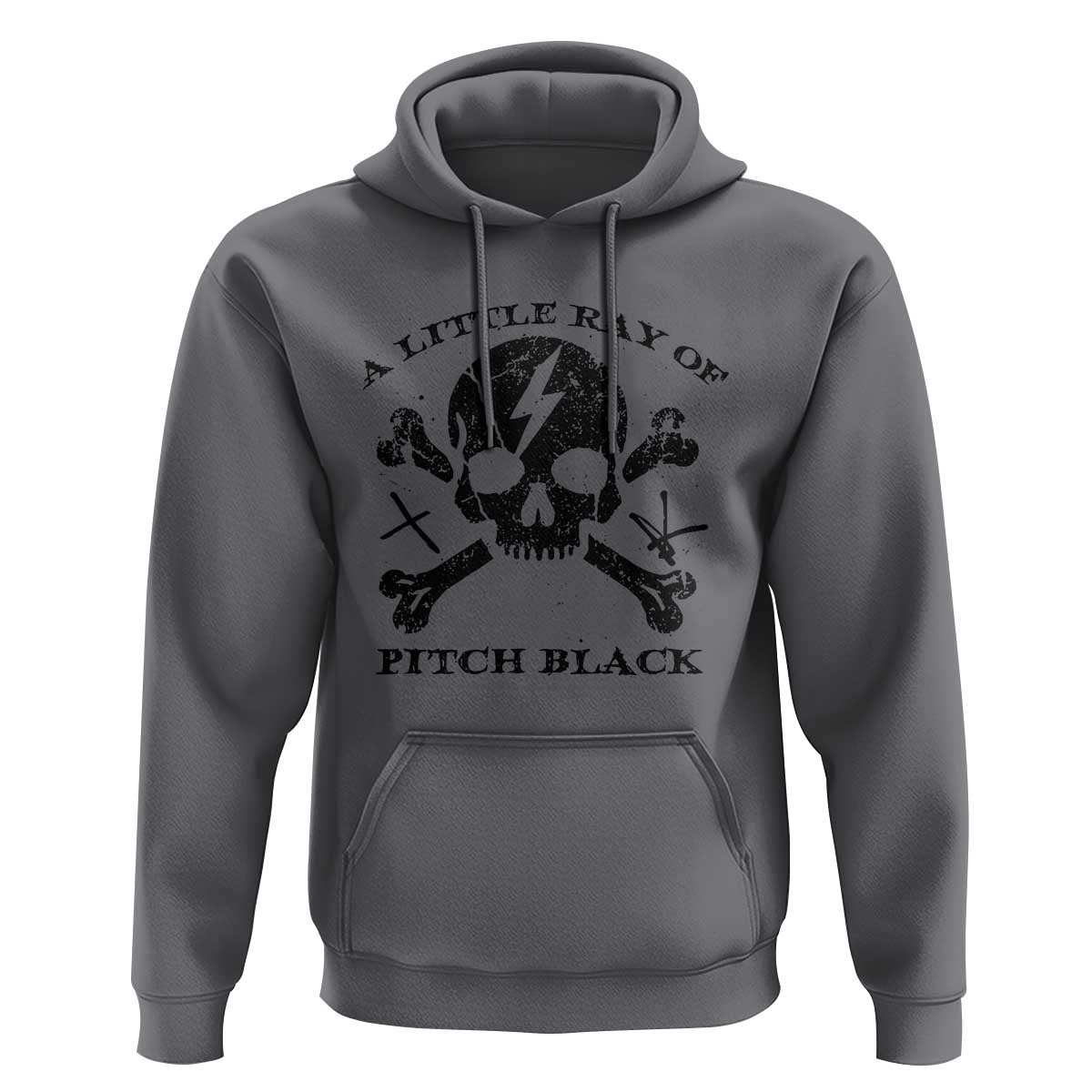 A Little Ray of Pitch Black Hoodie Dark Humor Sarcastic Halloween Spooky Skull - Wonder Print Shop