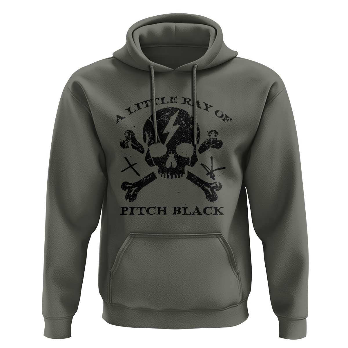 A Little Ray of Pitch Black Hoodie Dark Humor Sarcastic Halloween Spooky Skull - Wonder Print Shop