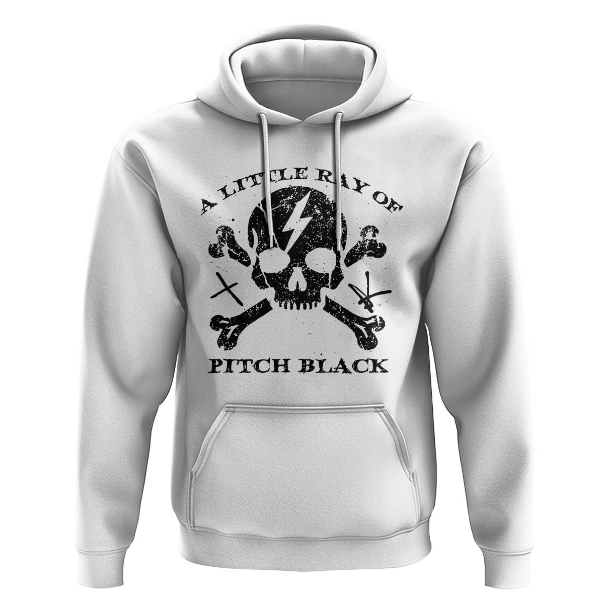 A Little Ray of Pitch Black Hoodie Dark Humor Sarcastic Halloween Spooky Skull - Wonder Print Shop
