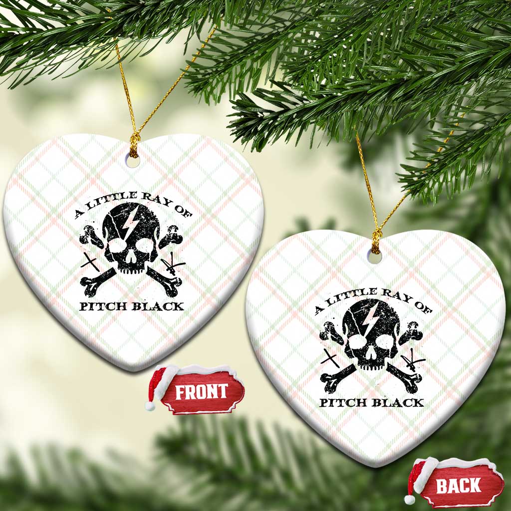 A Little Ray of Pitch Black Ceramic Ornament Dark Humor Sarcastic Halloween Spooky Skull - Wonder Print Shop