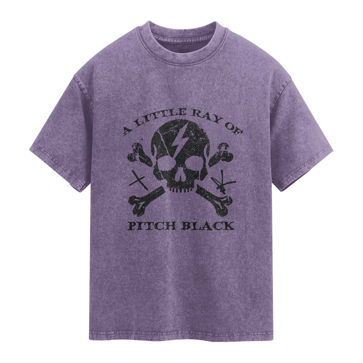 A Little Ray of Pitch Black Washed Cotton T-Shirt Dark Humor Sarcastic Halloween Spooky Skull