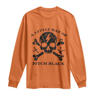 A Little Ray of Pitch Black Long Sleeve Shirt Dark Humor Sarcastic Halloween Spooky Skull - Wonder Print Shop