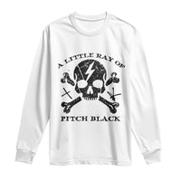 A Little Ray of Pitch Black Long Sleeve Shirt Dark Humor Sarcastic Halloween Spooky Skull - Wonder Print Shop