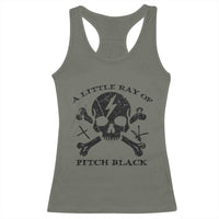 A Little Ray of Pitch Black Racerback Tank Top Dark Humor Sarcastic Halloween Spooky Skull - Wonder Print Shop