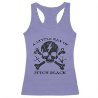 A Little Ray of Pitch Black Racerback Tank Top Dark Humor Sarcastic Halloween Spooky Skull - Wonder Print Shop