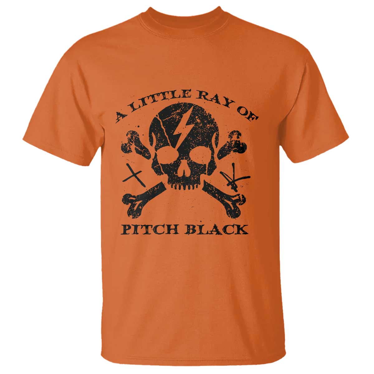 A Little Ray of Pitch Black T Shirt Dark Humor Sarcastic Halloween Spooky Skull - Wonder Print Shop