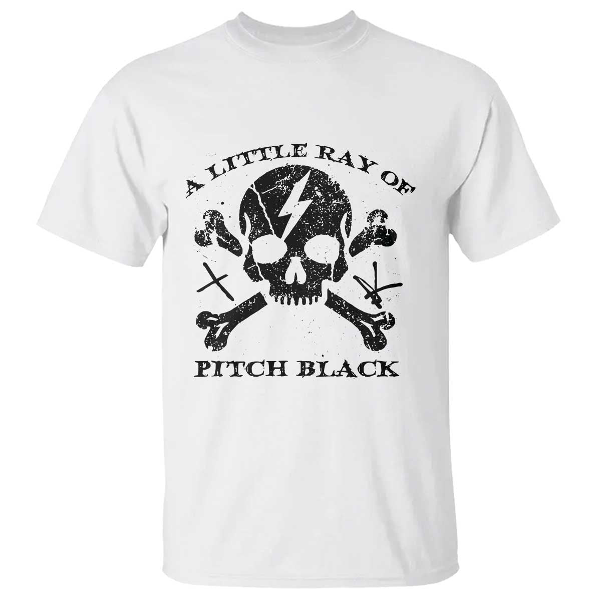 A Little Ray of Pitch Black T Shirt Dark Humor Sarcastic Halloween Spooky Skull - Wonder Print Shop