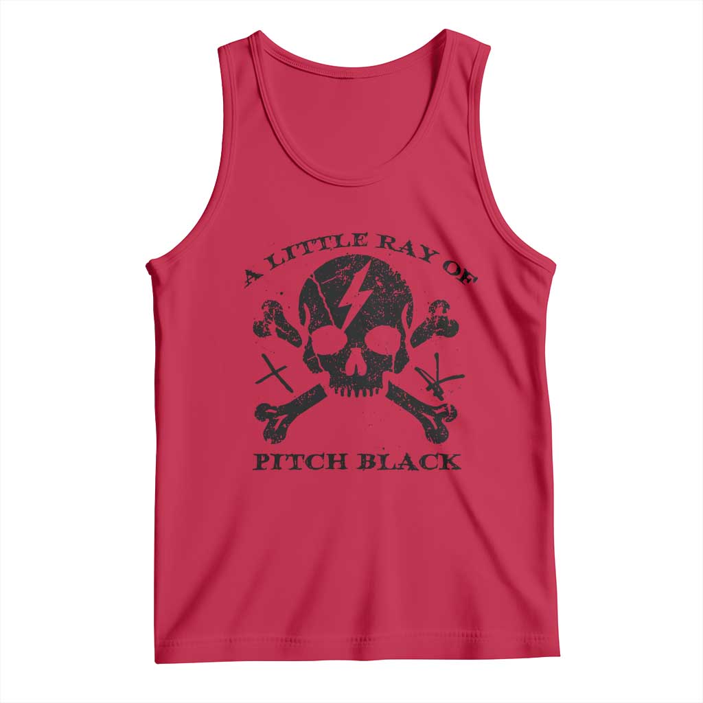 A Little Ray of Pitch Black Tank Top Dark Humor Sarcastic Halloween Spooky Skull - Wonder Print Shop