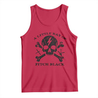 A Little Ray of Pitch Black Tank Top Dark Humor Sarcastic Halloween Spooky Skull - Wonder Print Shop