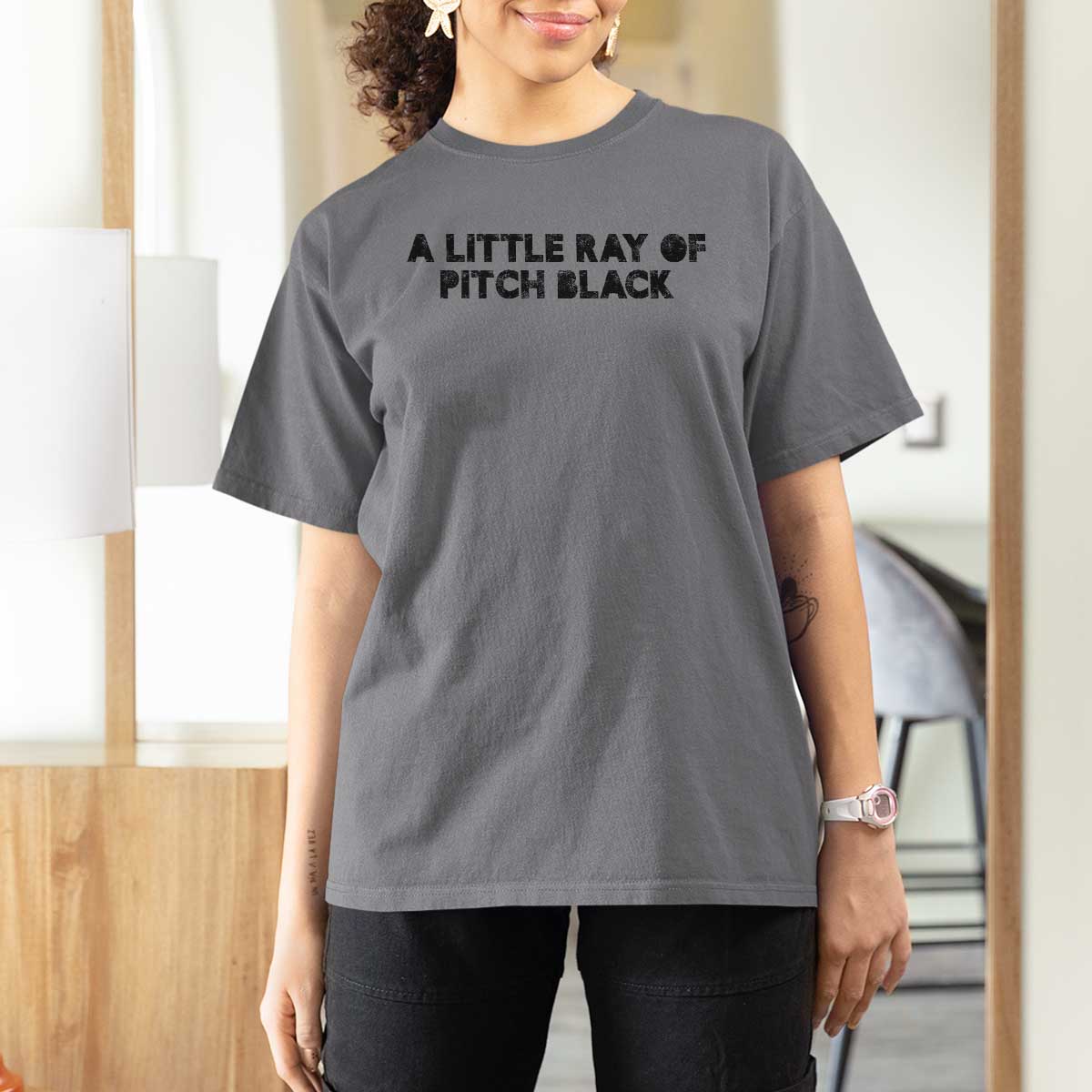 A Little ray of Pitch Black T Shirt For Women Sarcasm Halloween Dark Humor - Wonder Print Shop