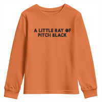 A Little ray of Pitch Black Youth Sweatshirt Sarcasm Halloween Dark Humor - Wonder Print Shop